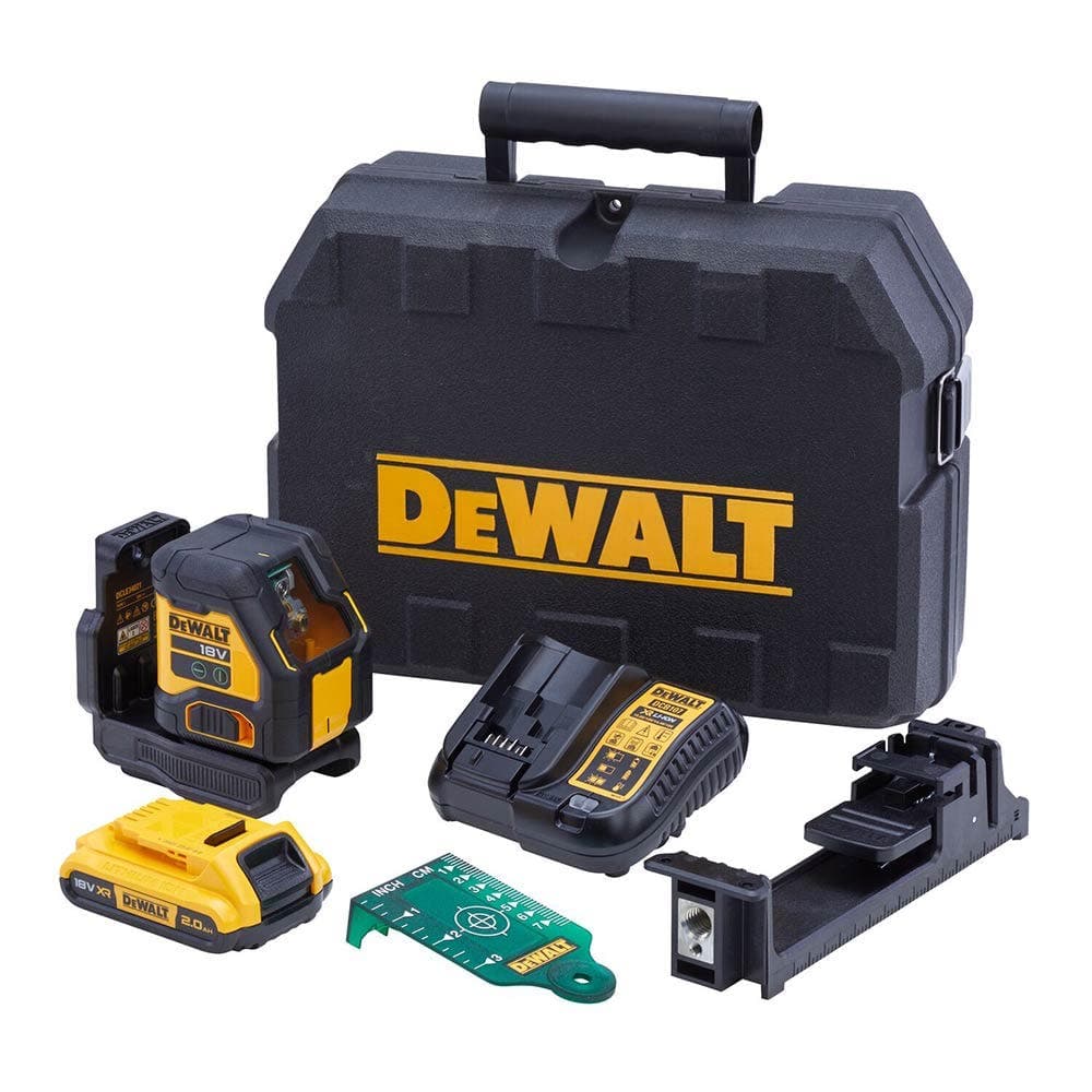 DEWALT 18V XR Compact Green Cross Line Laser Kit DCLE34021D1-XE