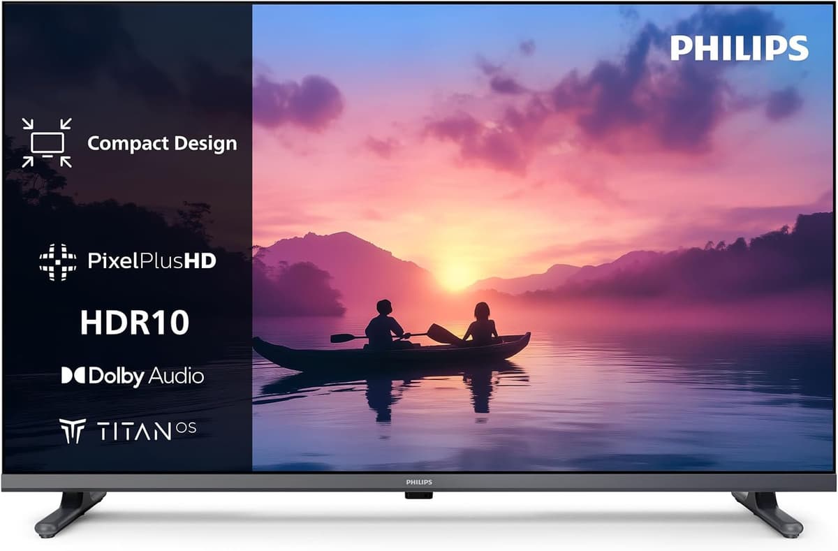 Philips 32PFS6000 2K HD LED Smart TV - Écran 32 Pouces avec Pixel Plus, Plateforme Titan OS et Son Dolby Digital - Compatible Alexa et Assistant Vocal Google